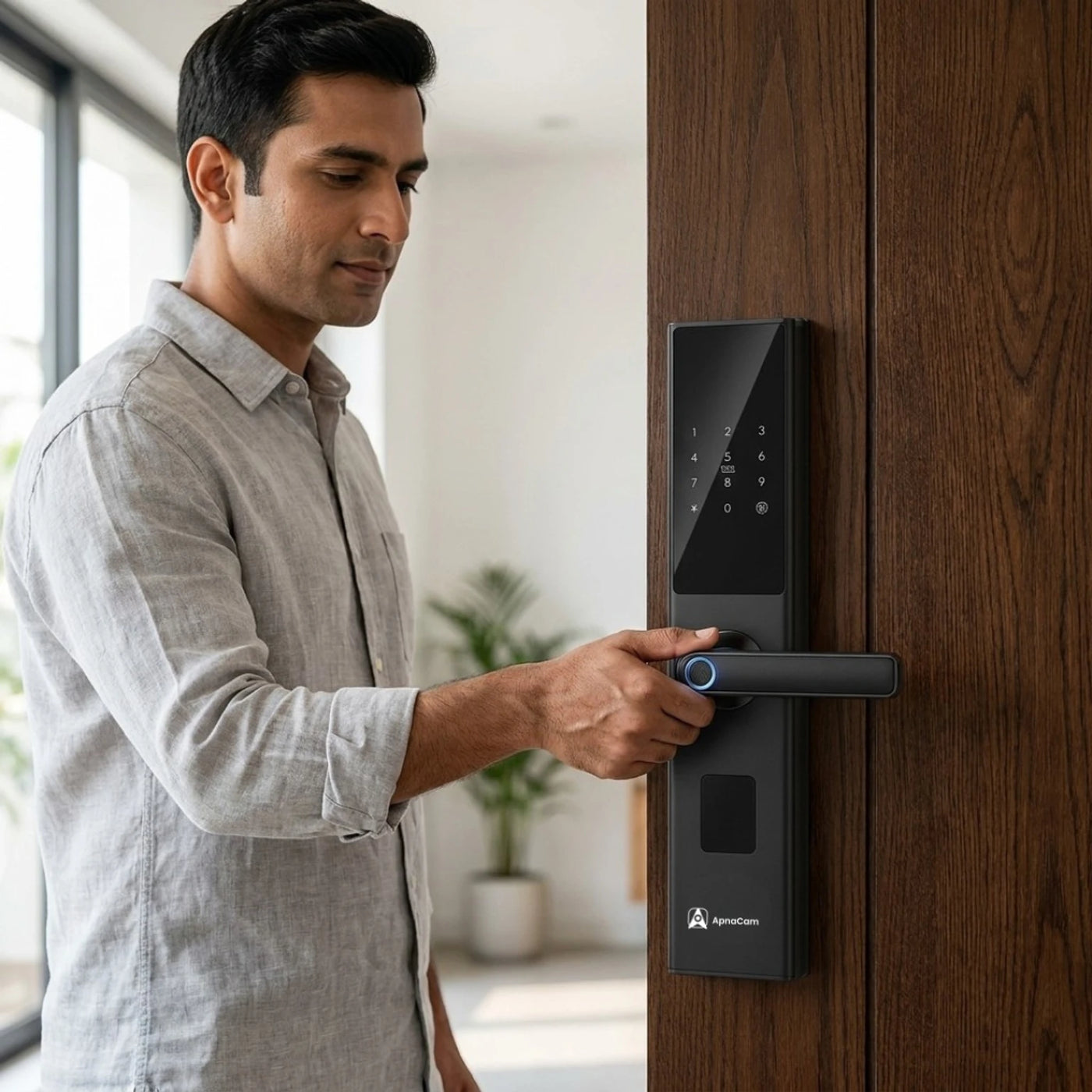 ApnaCam SmartHome Series 1 Pro Slim WiFi Smart Lock | 6-Way Unlock | App + OTP