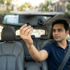 ApnaCam Rearview Mirror Dash Cam with Reverse Camera — 4.3" Display, 1080p Front + Rear Camera, 170° Wide Angle, Night Vision, G-Sensor (Universal for All Cars)