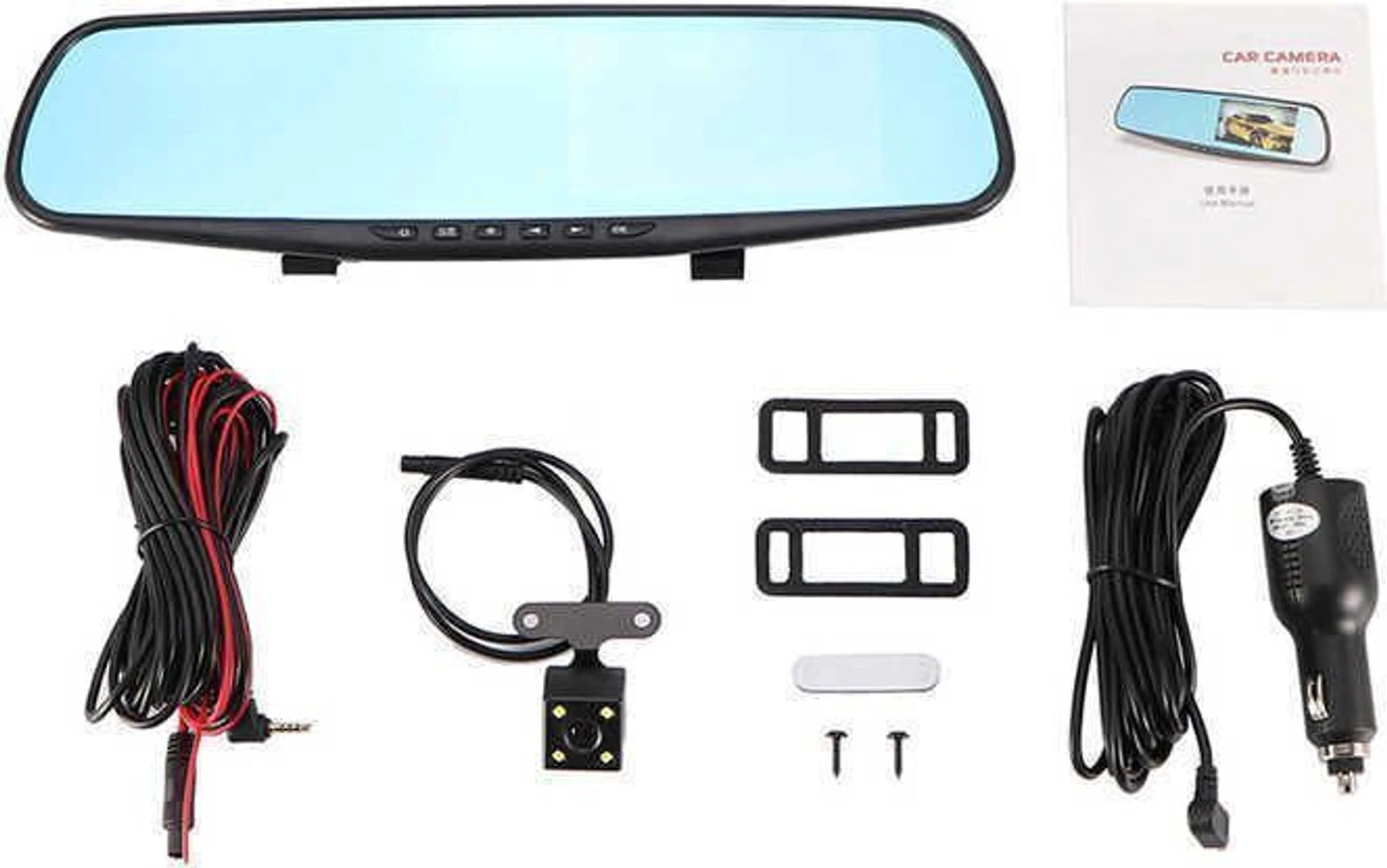 ApnaCam Rearview Mirror Dash Cam with Reverse Camera — 4.3" Display, 1080p Front + Rear Camera, 170° Wide Angle, Night Vision, G-Sensor (Universal for All Cars)