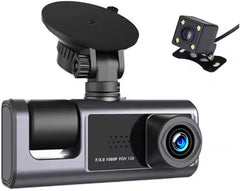 ApnaCam 3-Channel Car Dash Cam – Front 1080P FHD + Cabin + Rear Camera with Reverse Assist | 2-inch Display, WiFi App View, Night Vision, G-Sensor, Loop Recording, Parking Monitor | SD Card up to 128GB