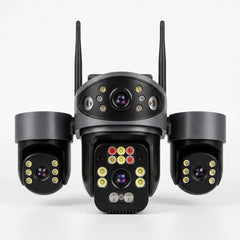 ApnaCam Spyder 4G Solar PTZ Security Camera – 5MP Quad Lens, 360° Coverage, Color Night Vision, No WiFi Needed, Outdoor Weatherproof CCTV for Farm, Home & Warehouse