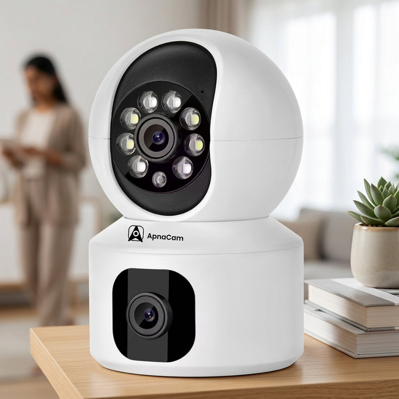 ApnaCam SuperCam 5MP×2 Dual-Lens WiFi PTZ CCTV | Bullet + PTZ Hybrid | AI Human Detection | Night Vision | Indoor Security | V380 Pro
