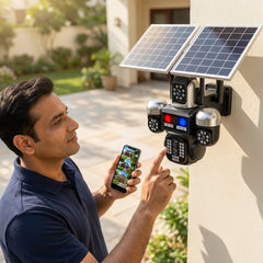 ApnaCam Flash Cop 8MP 4G SIM Triple Lens Solar PTZ Camera | 355° AI Human Tracking, Dual Solar Panel, Color Night Vision, 3-Channel View, IP66, SD Card up to 128GB
