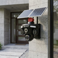 ApnaCam 8MP 3-Lens 4G SIM Solar PTZ Camera | AI Human Tracking, Color Night Vision, IP66 Waterproof, 355° View